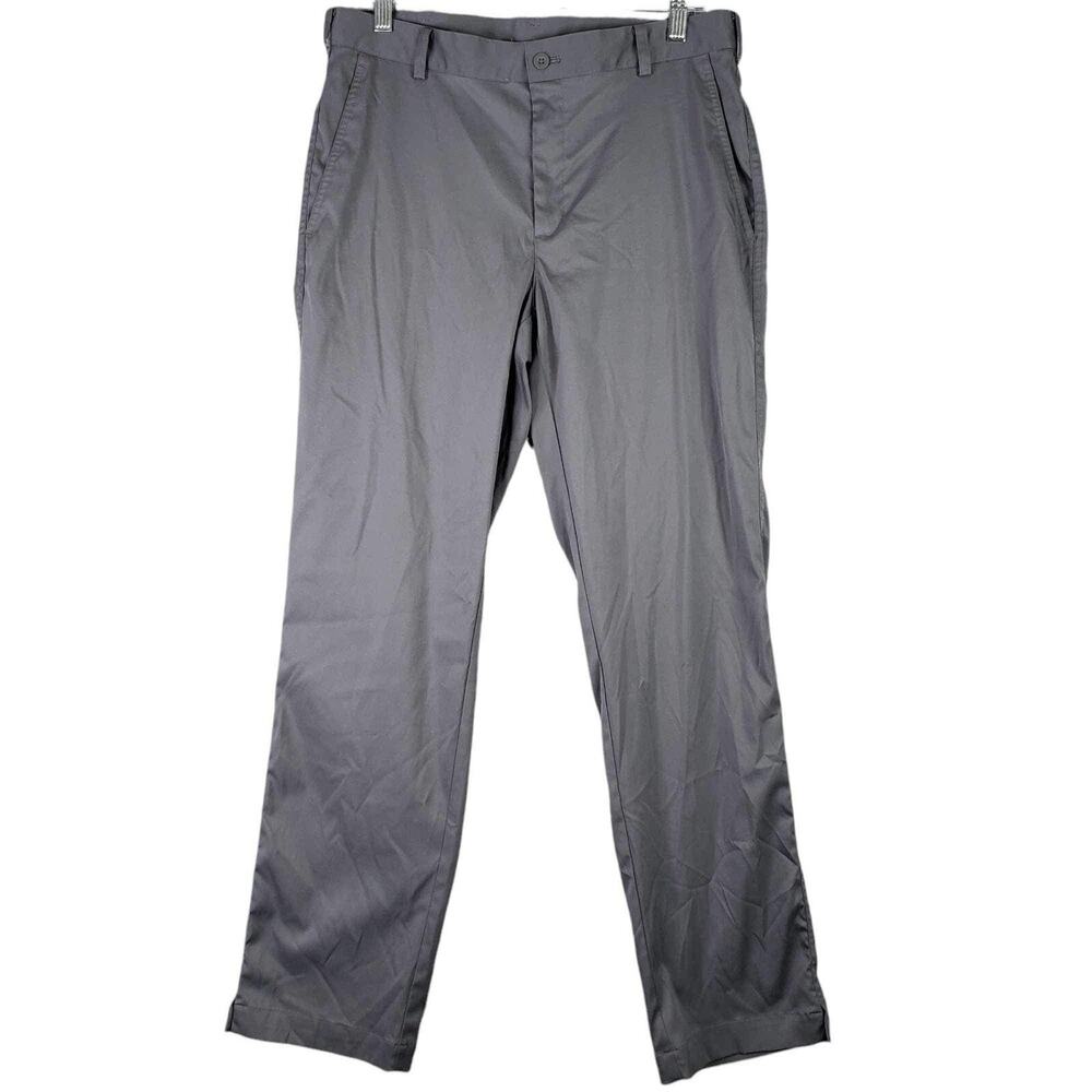 Nike Golf Pants Men’s Size 32x32 Gray Straight Leg Chino Flat Front - Picture 2 of 10